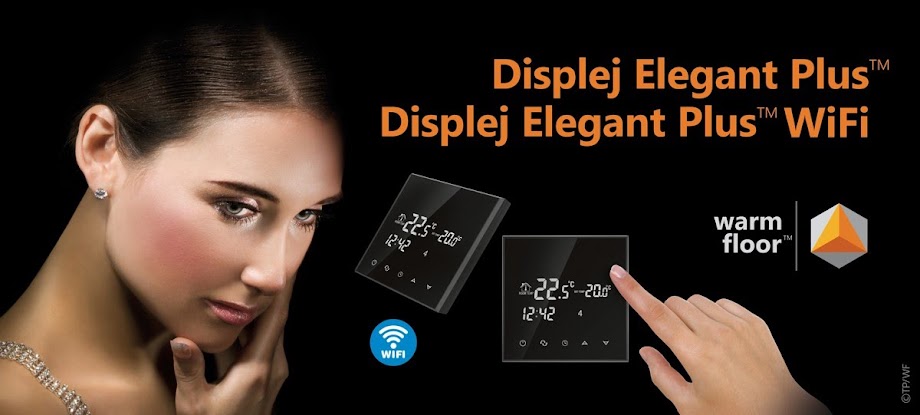 Termostat Displej Elegant Plus™ med touchdisplay.