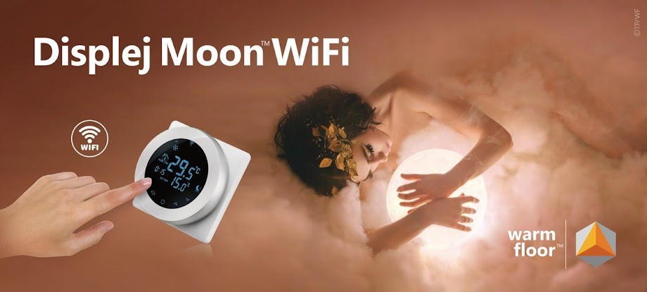 Termostat Displej Moon™ med touchdisplay.